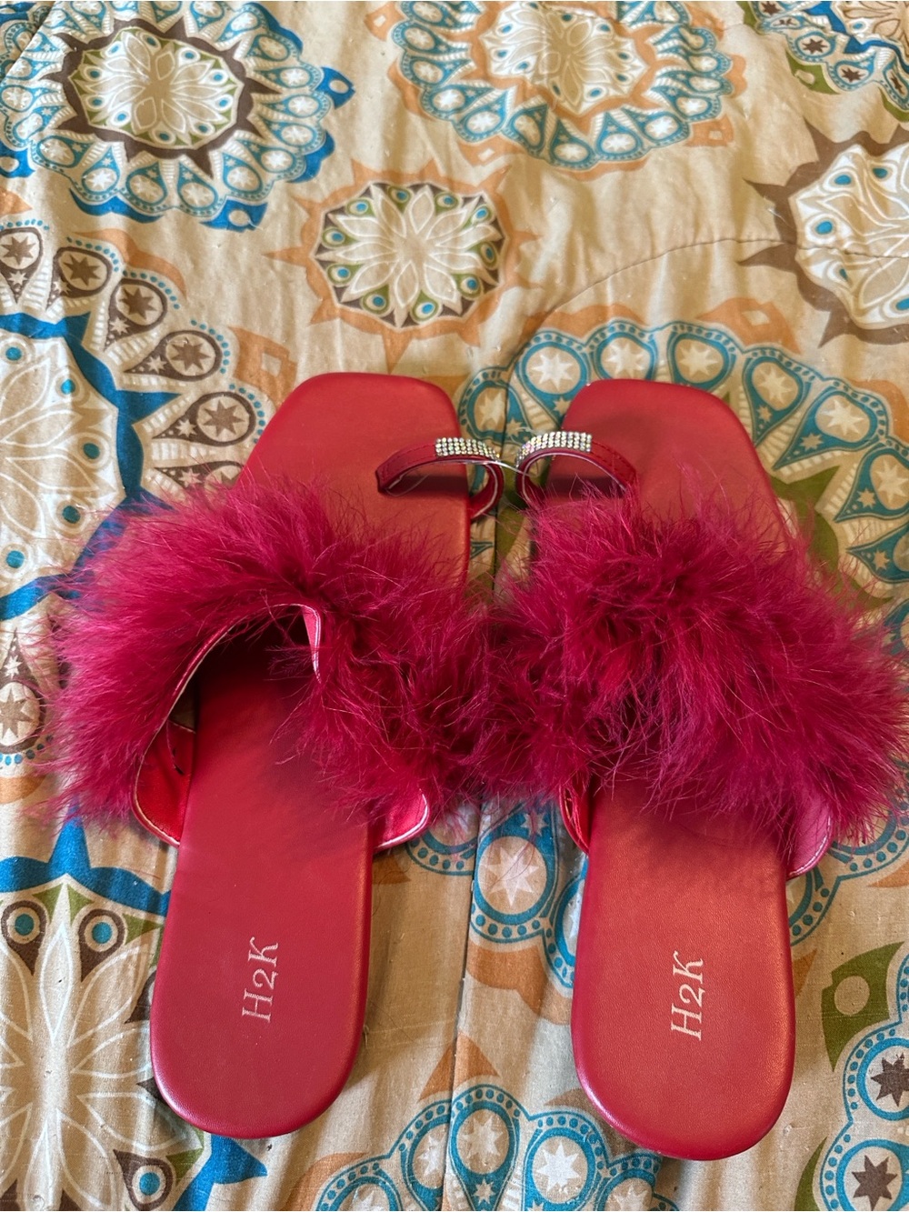 Red H2K Feather Sandals - Size 11